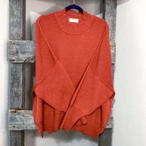 NWOT Zenana Oversized Chunky Sweater with Side Slits - Rust